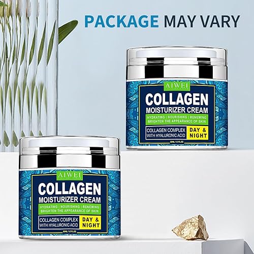 Miniatura 2 de AIWEI Crema hidratante facial de colágeno – Hidratante, hidratante y recuperación – Crema facial de día y noche con retinol y ácido hialurónico para