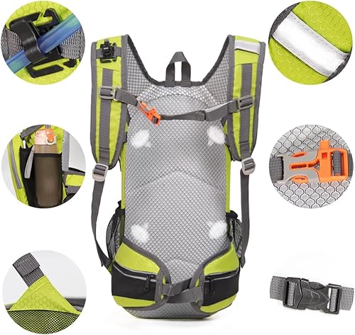 Miniatura 6 de Mochila de senderismo impermeable para ciclismo, 15L, ligera, duradera, para esquí, snowboard, correr, ciclismo MTB