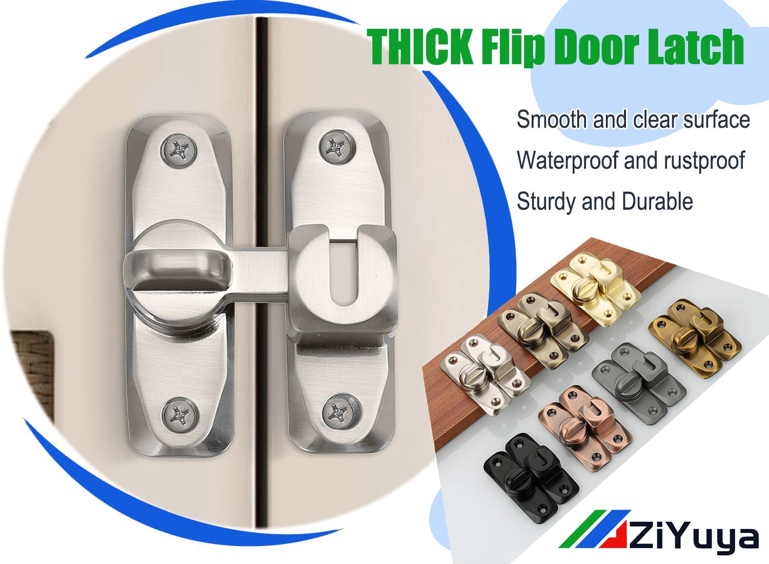 ZiYuya 90/180 Degree Flip Door Latch - Image 2