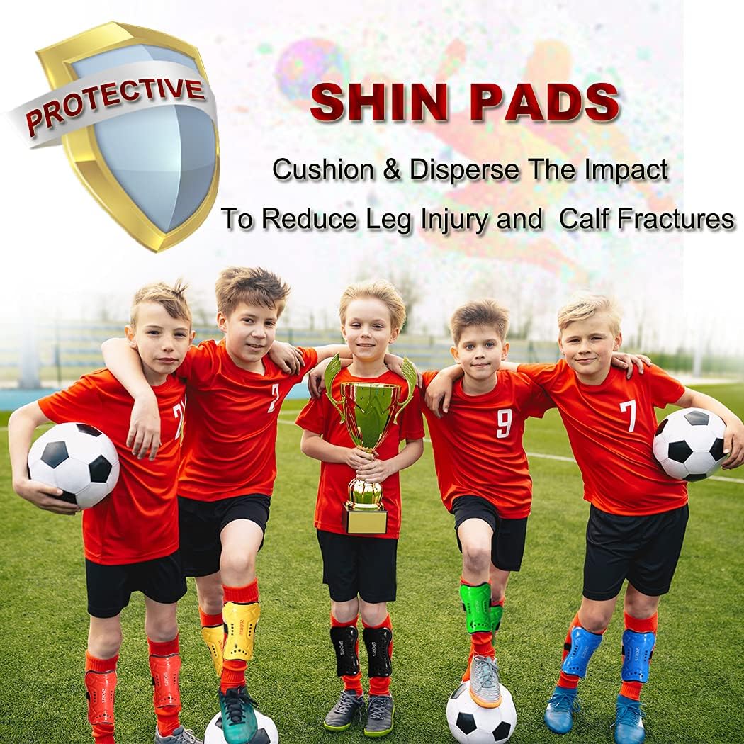 Youth Soccer Shin Guards for Kids Child Soccer Shin Pads Protective Gear Soccer Equipment Soccer Gear Calf Sleeves for Boys Girls Kids Youth Toddler Children Teenagers Protection for Ankle : Sports & Outdoors