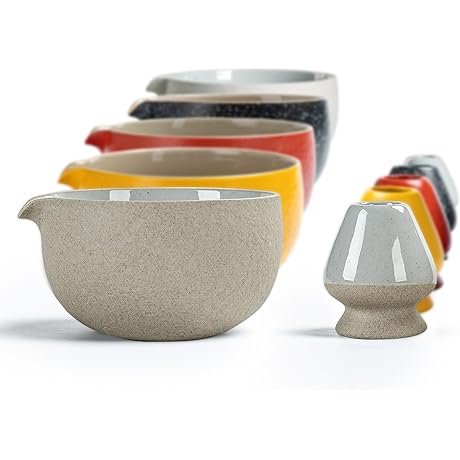 TEANAGOO Japanese Matcha Mixing Bowl with Pouring Spout