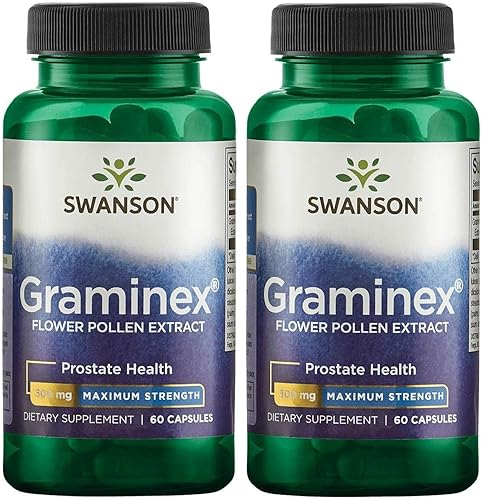 Miniatura 5 de Swanson Extracto de polen de flor Graminex de máxima resistencia apoya la salud de la próstata la función del tracto urinario y la salud del riñón