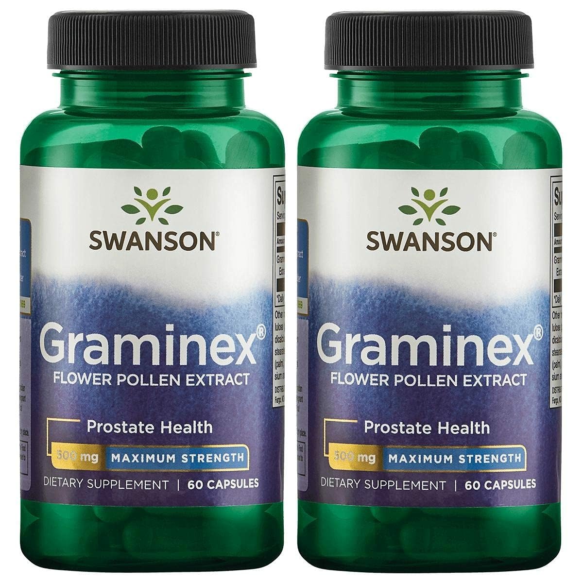 Maximum Strength Graminex Flower Pollen Extract - Supports Prostate Health, Urinary Tract Function, and Kidney Health - Mens Health Supplement - (60 Capsules, 500mg Each) (2 Pack)