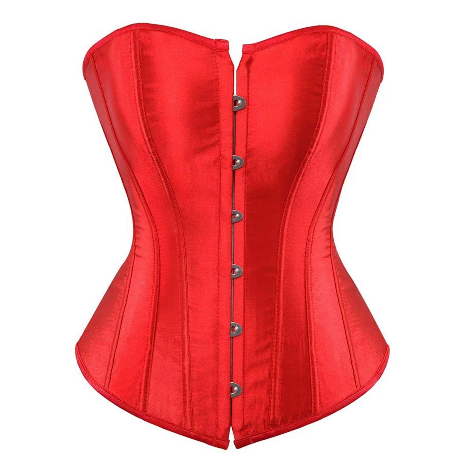 Josamogre Women's Red Black Corset Top Bustier Overbust Renaissance Plus Size Fashion Xl