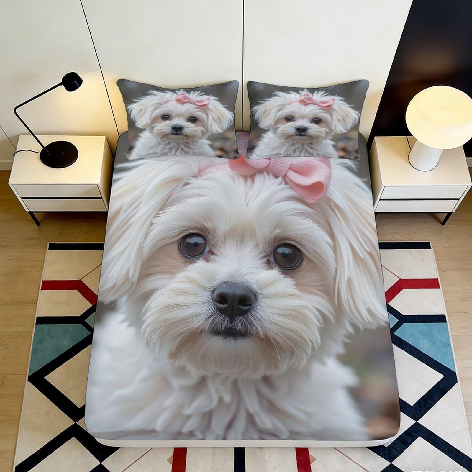 Kzqjxnhpcr Style-5 3D Printed Pet Fitted Sheet Microfiber Non-Slip Deep Pocket Bedroom Pet Mattress Fitted Cover Full Wrap Washable For Adults Teens 90X200x25cm 90X200x25cm