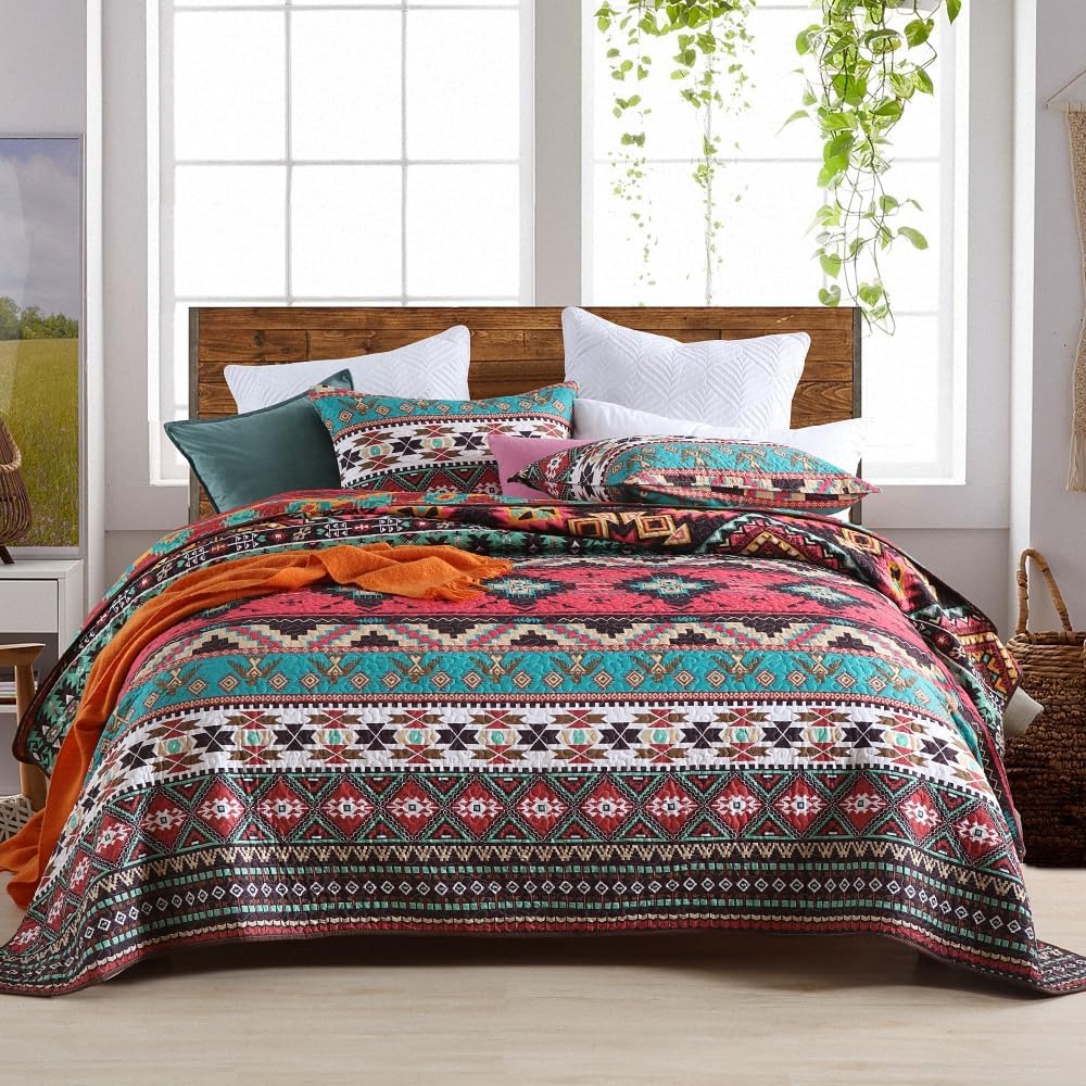 ENASAL Cotton Bedspread Quilt Sets Reversible Bedding Coverlet Sets
