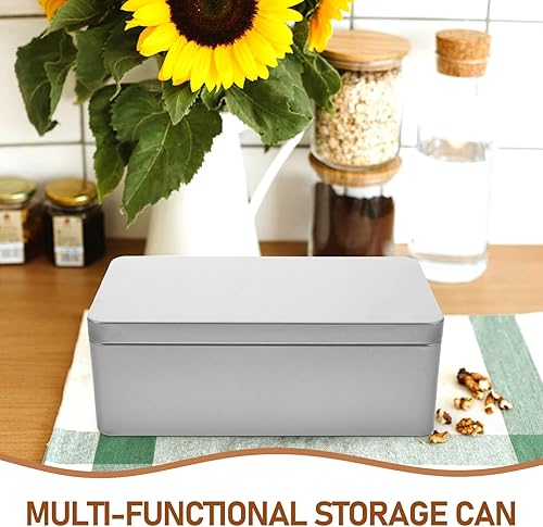 Miniatura 3 de Luxshiny 2 cajas de almacenamiento de lata caja de almacenamiento de lata decorativa con tapas de tapa para manualidades de dulces de hojas de té