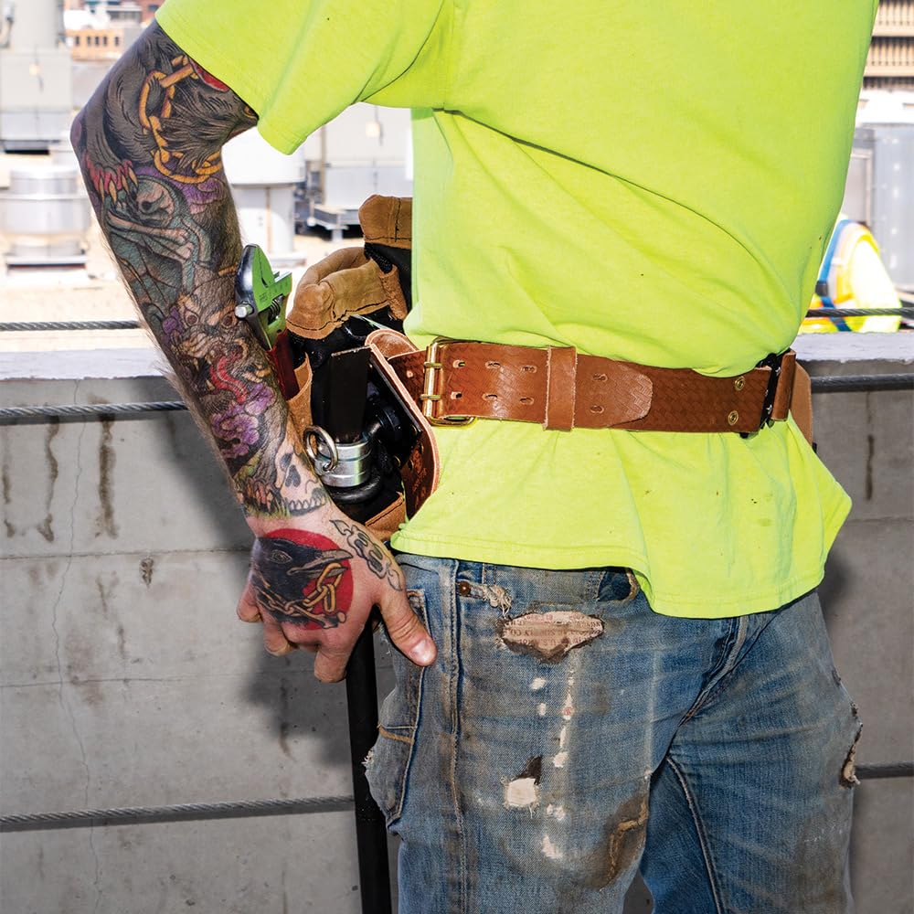 Klein Tools Ceinture porte-outils en cuir avec boucle à dégagement rapide, taille de 71,1 à 91,4 cm, taille M
