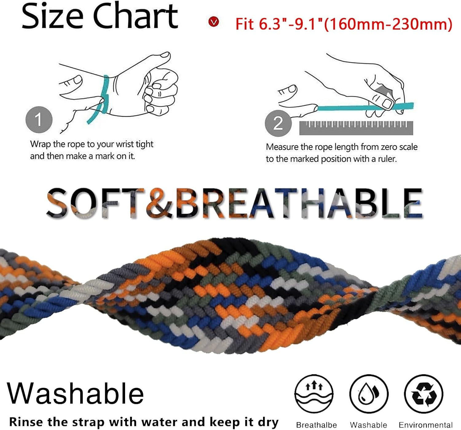 Abanen Stretchy Nylon Watch Band with Magnetic Buckle for Garmin Fenix 8 51mm/ epix Pro 51mm/ Instinct 2X / Instinct 3 50mm, Soft Loop Elastic Braided Wrist Strap for Enduro, Fenix 7X / 6X/ 5X - Image 6