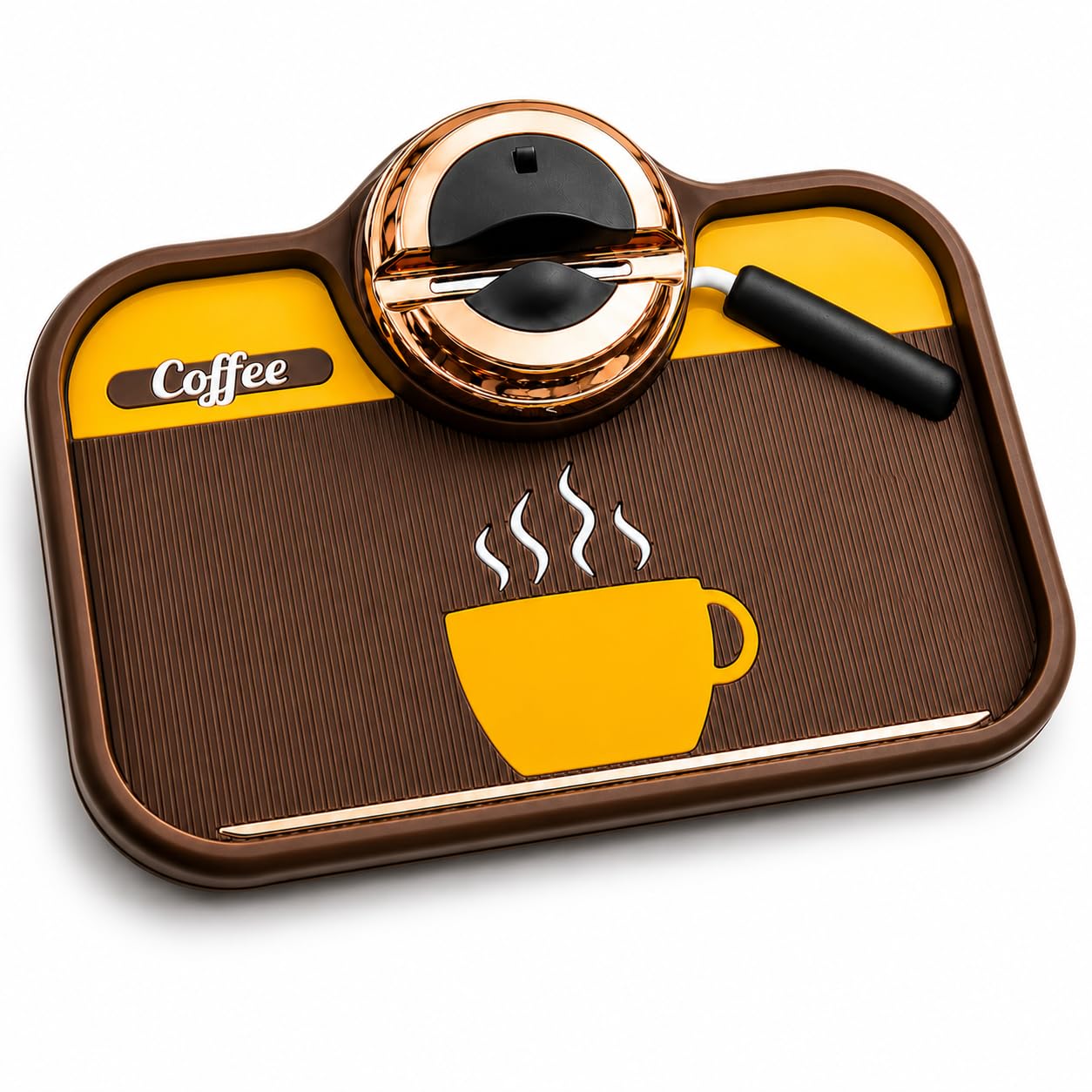 SARTE Car Dashboard Mat with Organizer Phone Holder for Car Dashboard Anti-Slip Silicone Tray Mobile Stand Coin Key Sunglasses Storage Heat Resistant & Washable Accessories (Coffee Brown)-image-16
