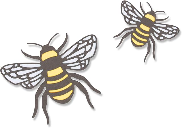 Sizzix Thinlits Die Set 4 Pack 663852, Bee by Lisa Jones, Paper, Multicolour, One Size