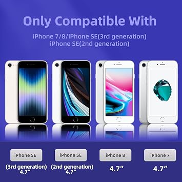 Compatible with iPhone SE(3rd and 2nd gen)/8/7 Case (4.7), [Drop Protection] [Anti-Scratch] Shockproof Liquid Silicone Anti-Fingerprint Cover with Microfiber Lining Phone Case (Klein Blue)