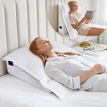 3PCS Bed Wedge Pillow Set for Sleeping, White, 10"