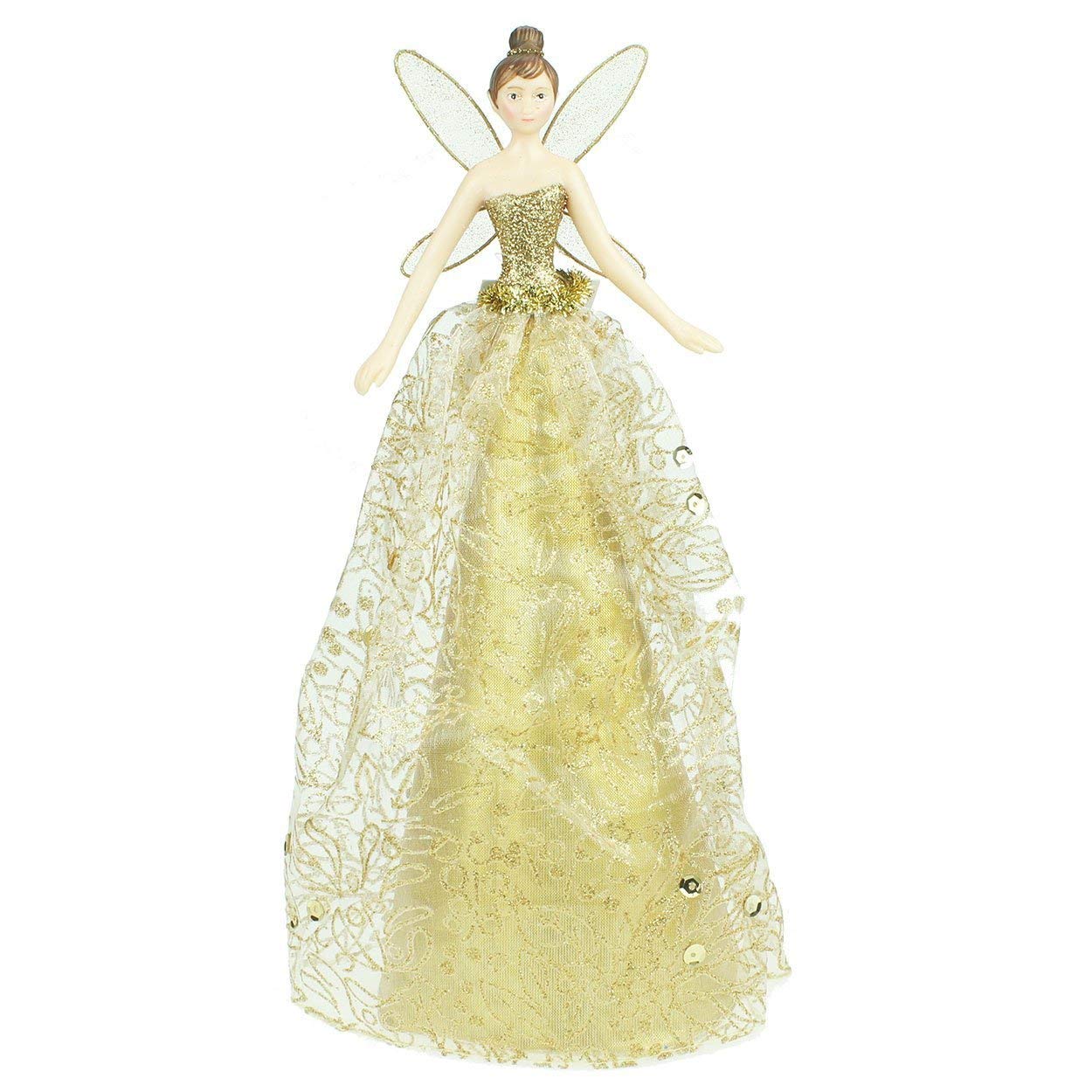 Gisela Graham Gold - Christmas Tree Fairy - (28 Cm) By