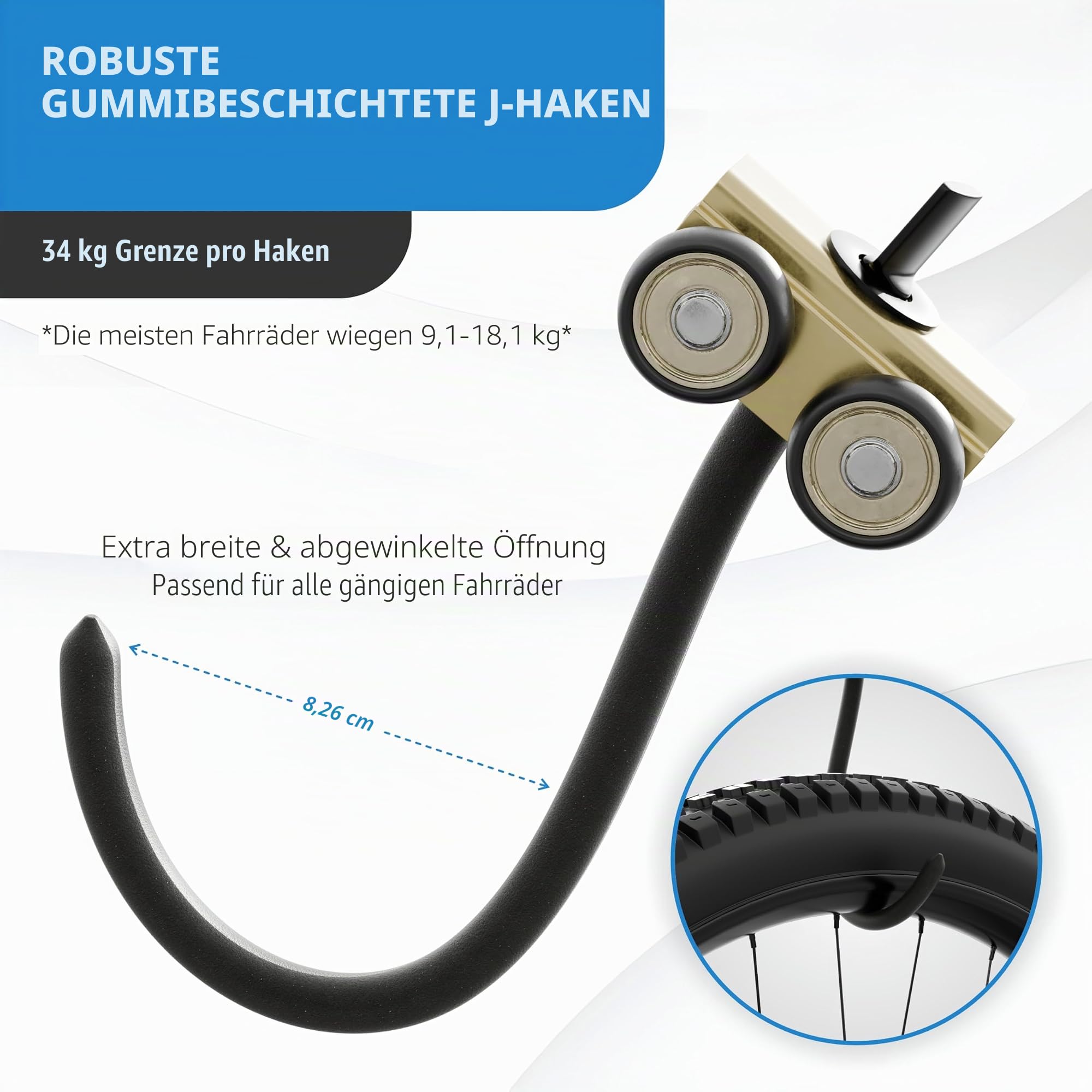 USA Based Ceiling Bike Anhänger Slide Mount Up to 6 Bikes, Sliding Garage Fahrrad Storage, 51" Heavy Duty Hanging Haken Racks 450lbs Limit, Overhead Mounted Anhänger for Störung Bikes | Schwarz