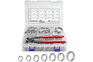 HZY Crimp Hose Clamps with Pincers Crimper Tool,12 Size 6-36.1mm 304 Stainless...