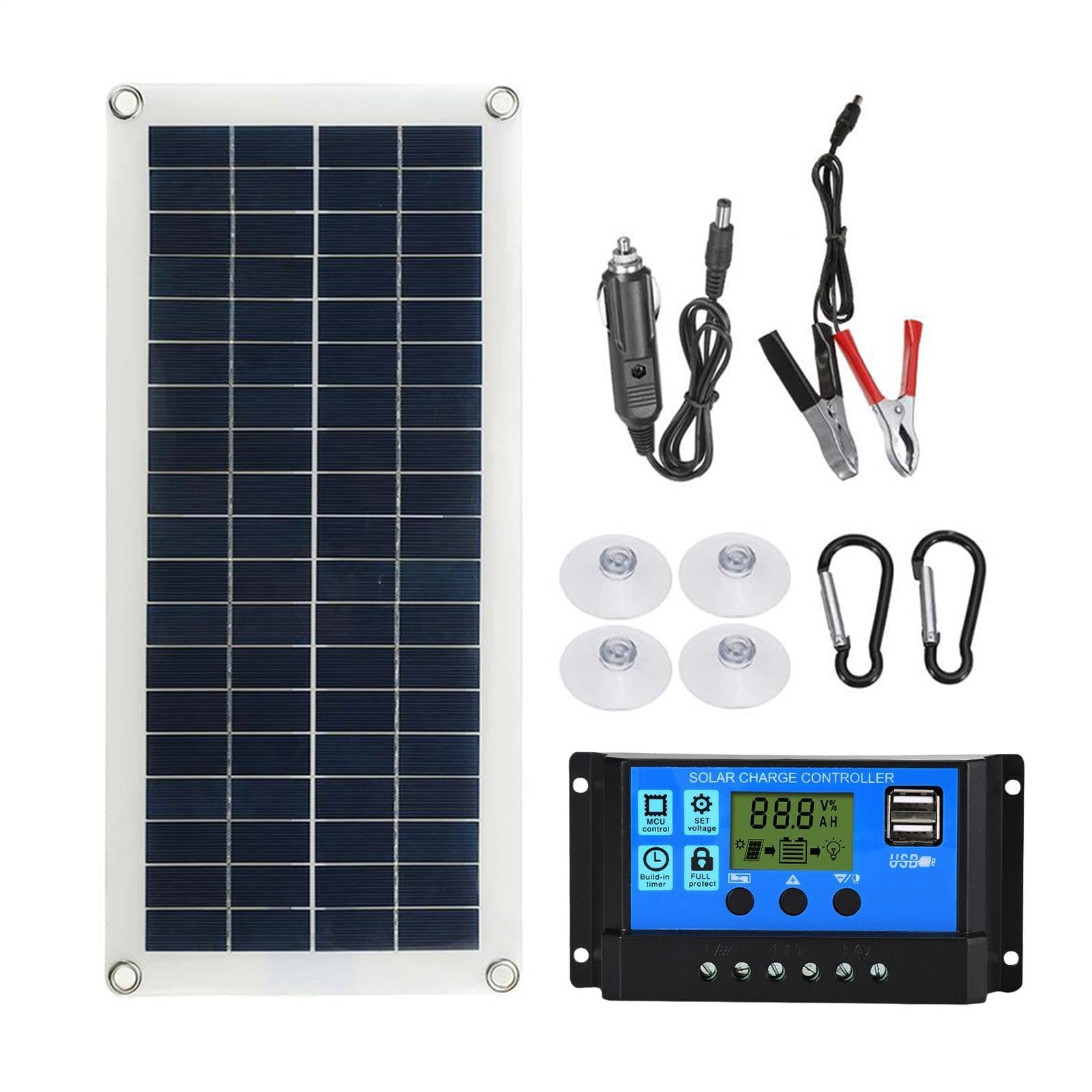 Kit pannello solare con regolatore di carica - mantenitore carica batteria