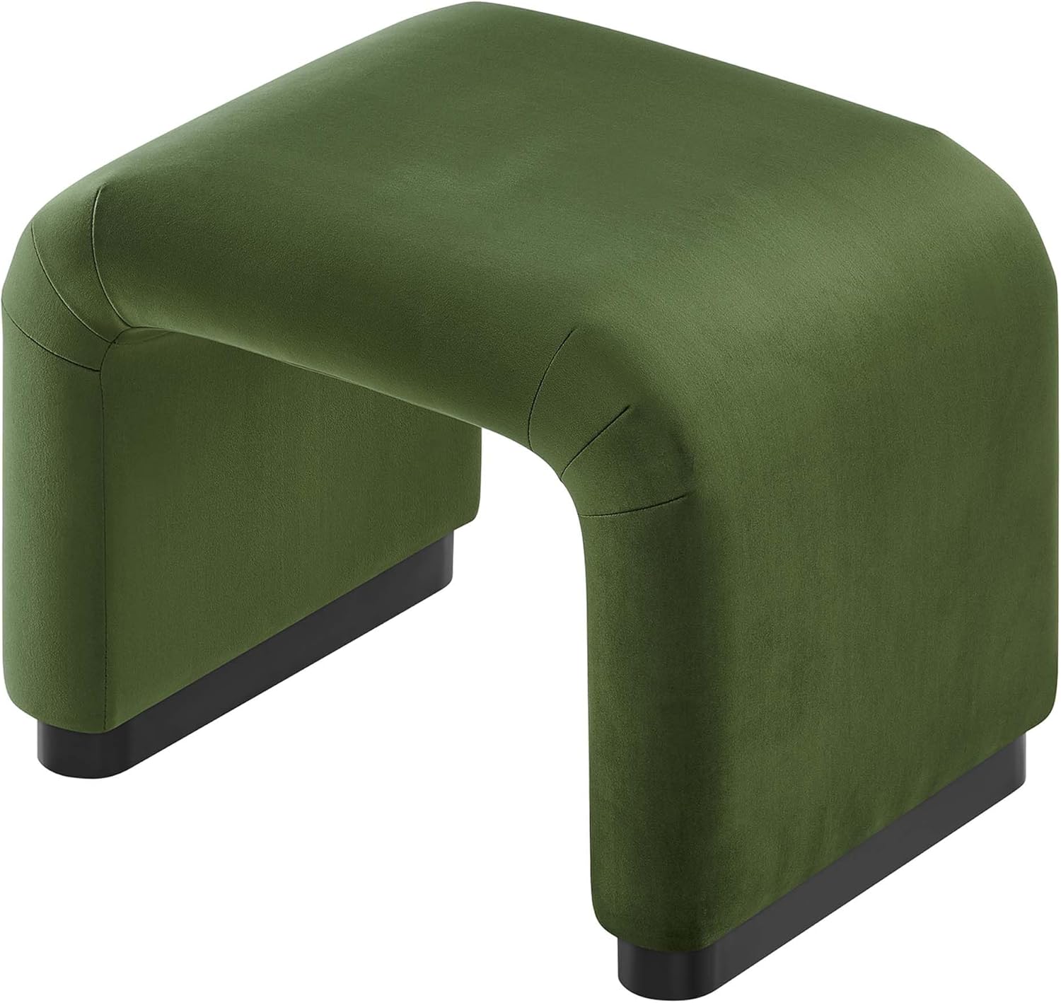 Modway EEI-6733-BLK-MOS Koda Performance Velvet Waterfall Stool, Black Moss Green