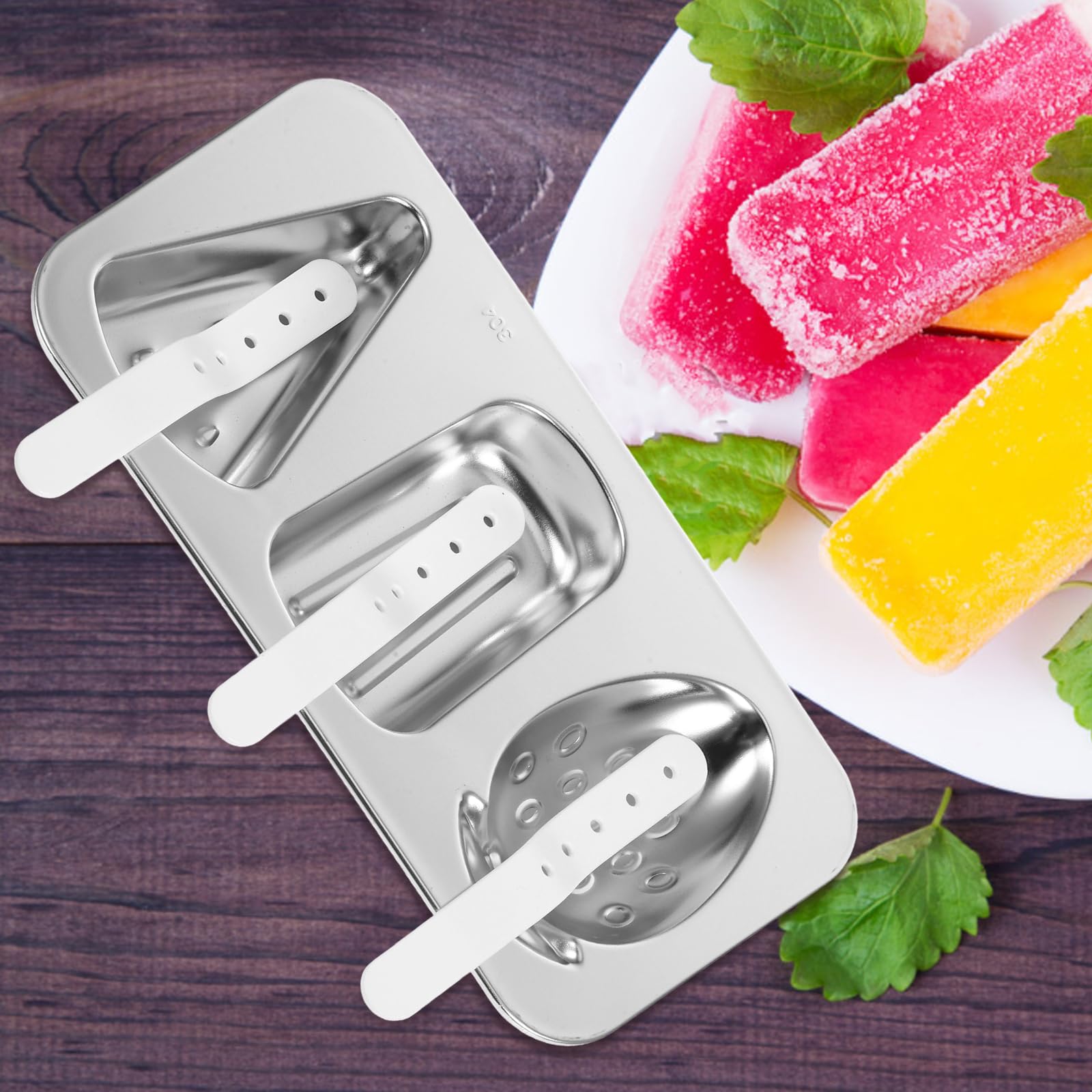 Moules à Glace, 10 pcs Moules à Sucette Glacée Réutilisable en Acier