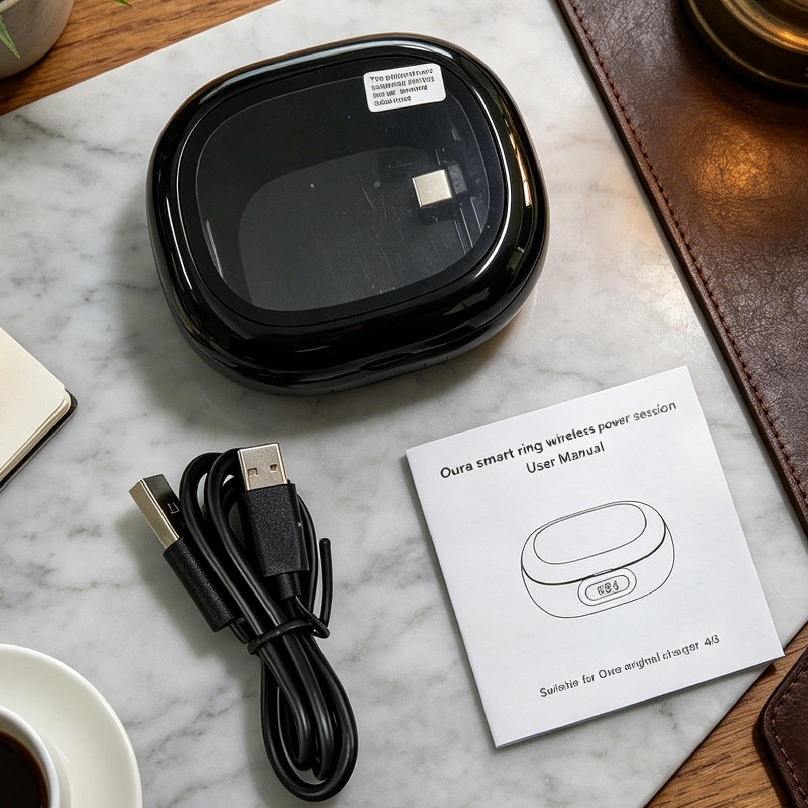 Dock Di Ricarica Anello Intelligente Con Coperchio Trasparente Display | Custodia Di Ricarica Wireless Per Smart Ring Per Viaggi Vacanze E Viaggio Di Lavoro Scuola Cas
