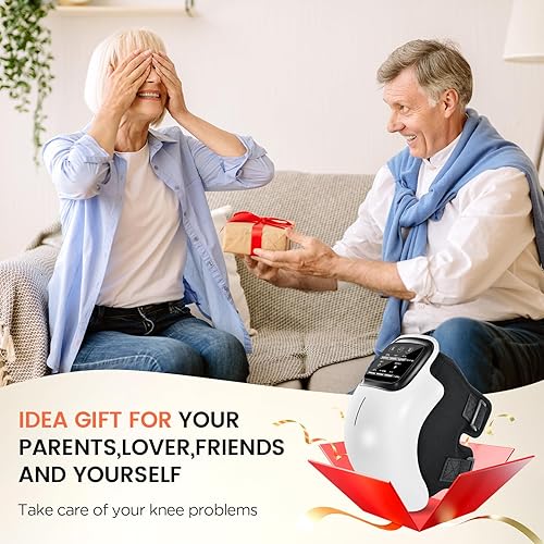 Miniatura 8 de Masajeador de rodilla, masajeador de rodilla inalámbrico con 3 niveles de calefacción, 3 modos de vibración, pantalla LED y correas ajustables,