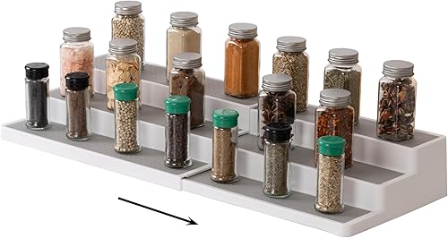 Vista 14 de SIMPLEMADE Organizador de especias de 3 niveles, estante de almacenamiento versátil para cocina, baño, dormitorio y oficina, juego de 2