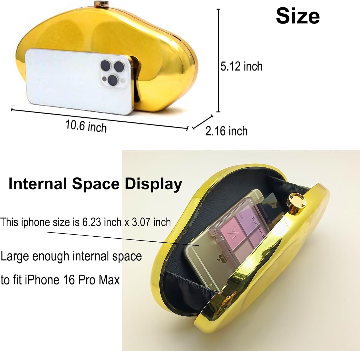 Acrylic Clutch Purse for Women Irregular Shell Evening Handbag for wedding party