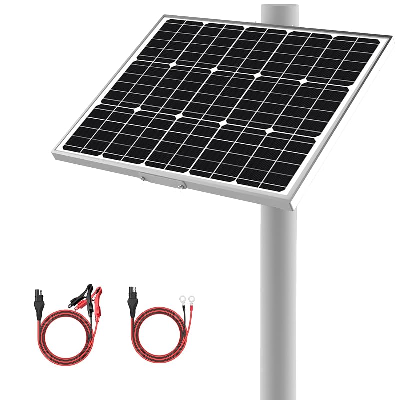 Carregador e mantenedor solar de bateria 12 V 50 W SUNER POWER com controlador MPPT e suporte ajustável para poste BC-50W-PM PRO