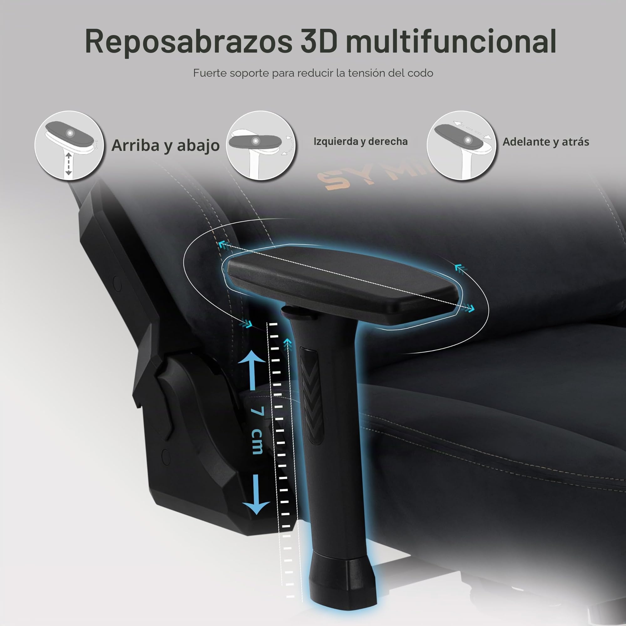Symino Silla Gaming Ergonómica con Reposapiés, 150° Reclinable: Soporte Lumbar y Reposacabezas Regulable, Ajustable en Altura, Soporta hasta 200kg (Black)