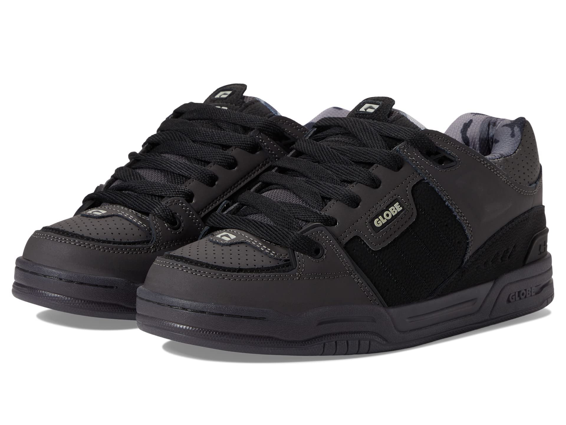 Globe Mens Fusion Skate Shoes, Black/Gunmetal/Grey, 12 UK