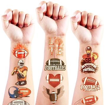 350PCS Football Temporary Tattoos, American Football Tattoos Face Stickers for Kids Boy as Themed Party Favors as Cheerleaders Team Players Gifts