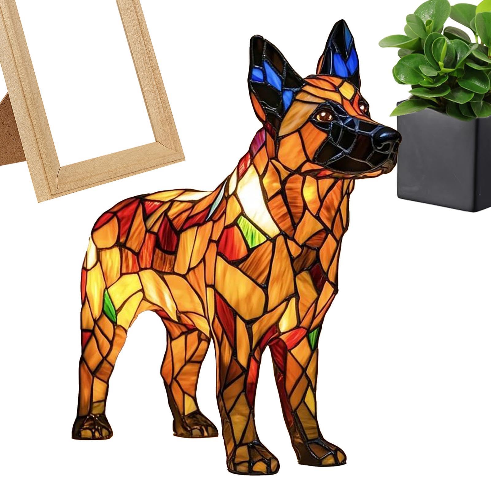 Lampe Animaux Mignons Veilleuse de Table en Résine Teintée avec Design de