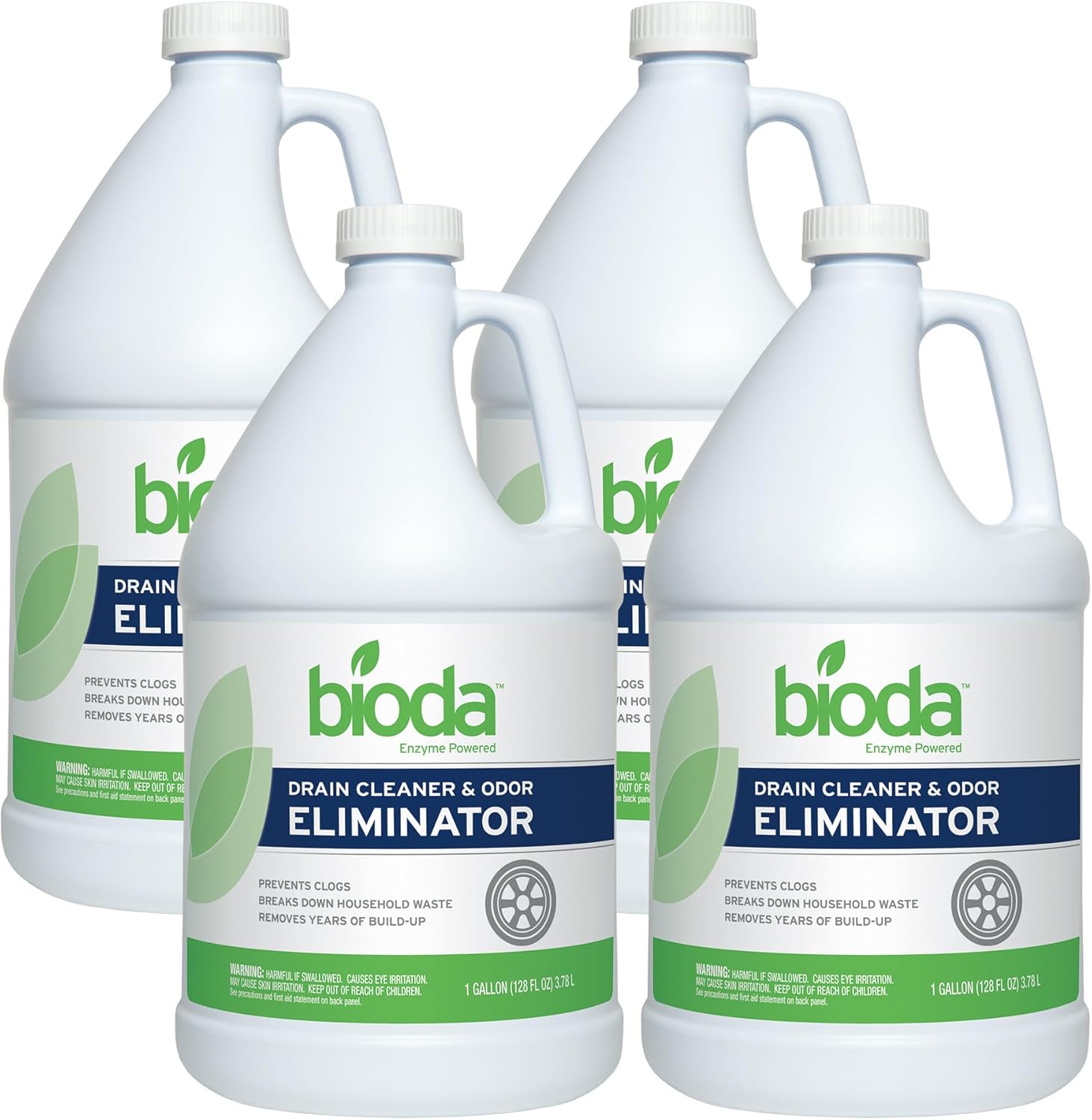 Bioda Professional Strength Enzyme Drain Cleaner, Septic Safe Drain Odor Eliminator, Smell Eliminator, 4 Pack