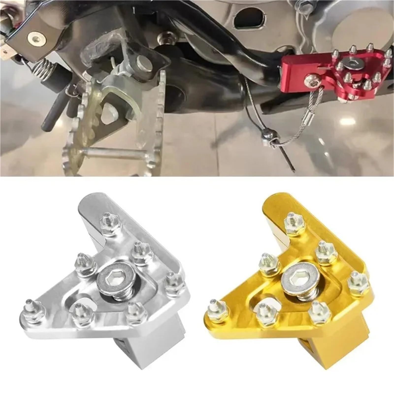 Pasuje do CRF/KLX/YZF głowica pedału hamulca obrotowy pedał ze stopu aluminium CNC Linka sprzęgła motocykl(Red)