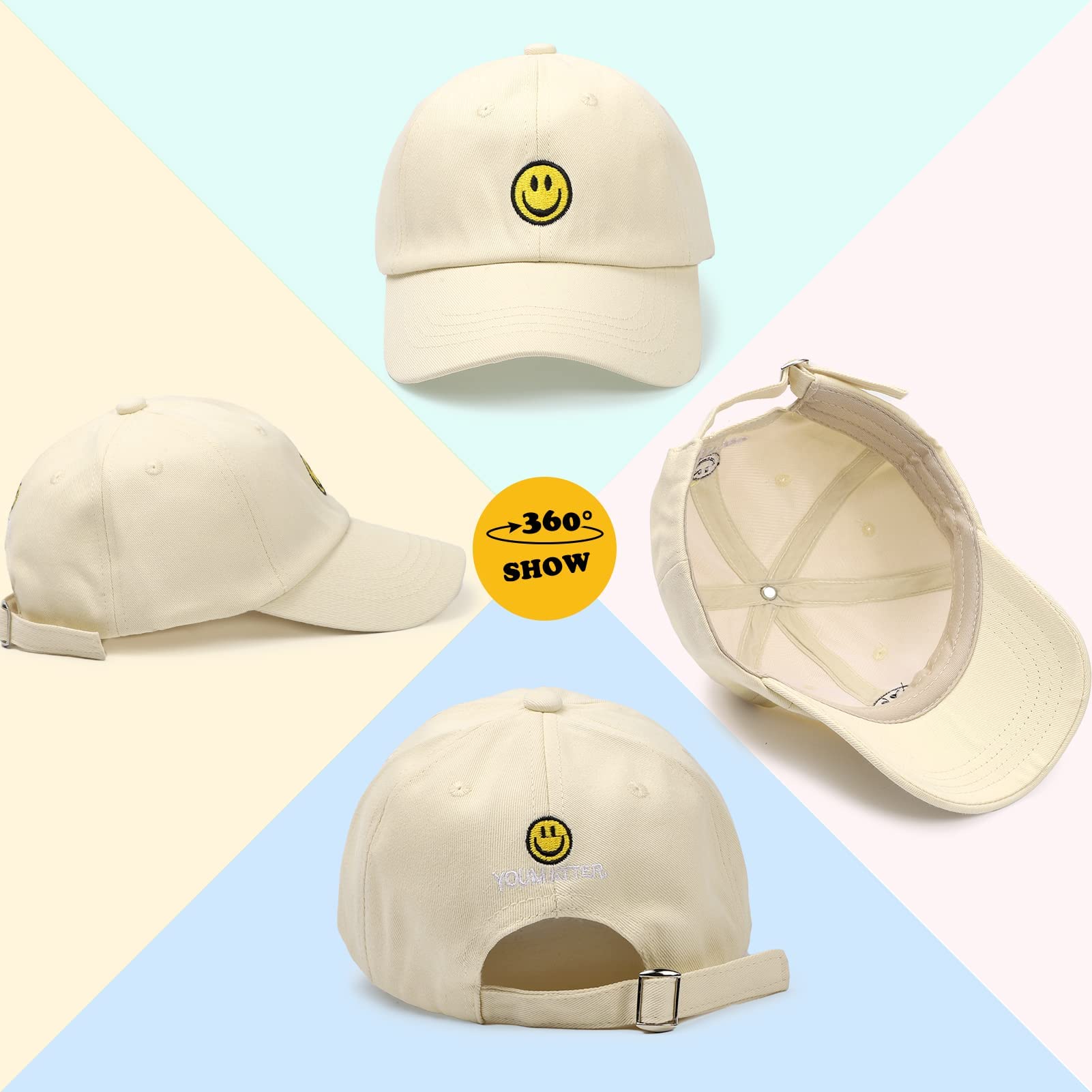 Kinder Kappe Mädchen Basecap Jungen Cap Sommer Baseball Cappy Adjustable for 4-12 Jahren