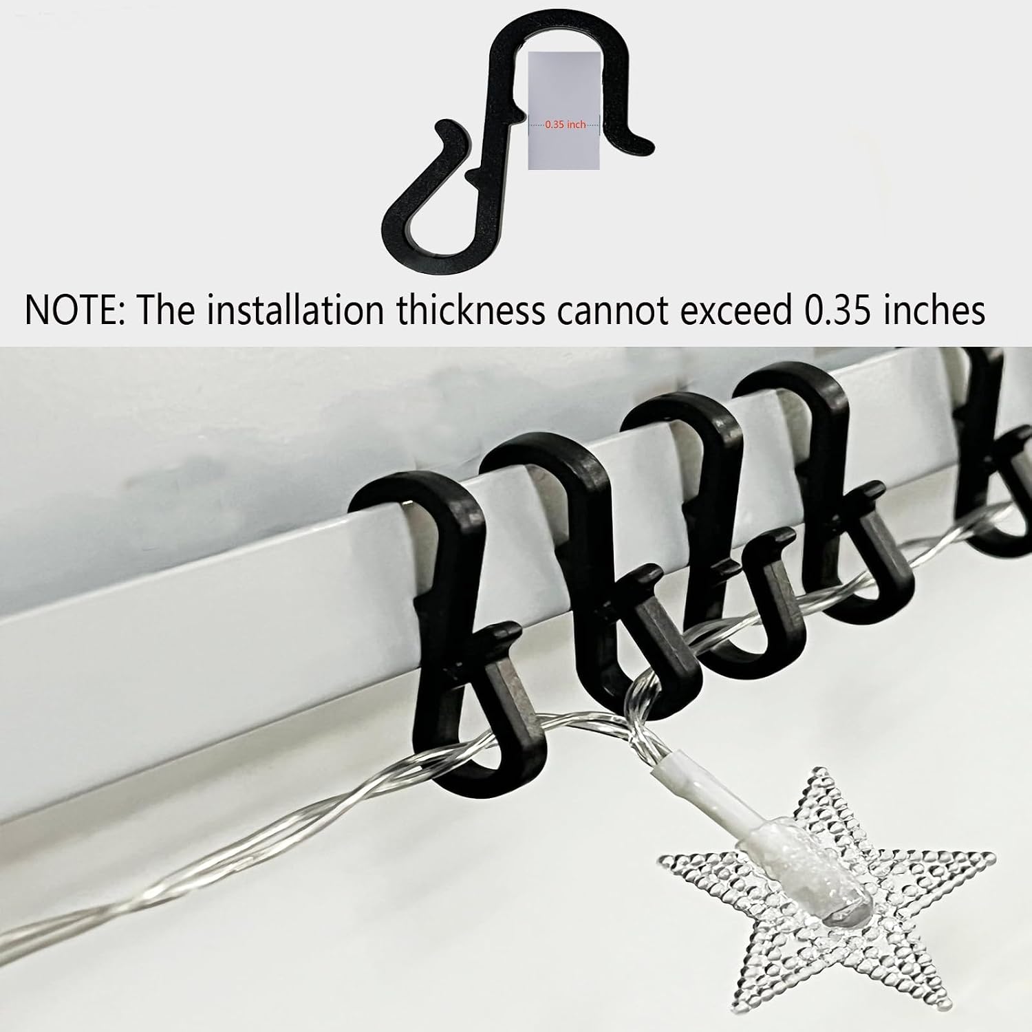 Pack of 100 Holiday Light Clips Christmas Light Clips Outdoor Hang String Lights Clips Hooks for Christmas Decoration String Lights Weatherproof Outdoor Lights Clips for Halloween Xmas