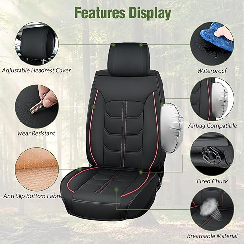 Miniatura 10 de Nilight Fundas de asiento de automóvil de ajuste personalizado 2009-2024 F150 y 2017-2024 F250 F350 F450 impermeable resistente al desgaste Juego de