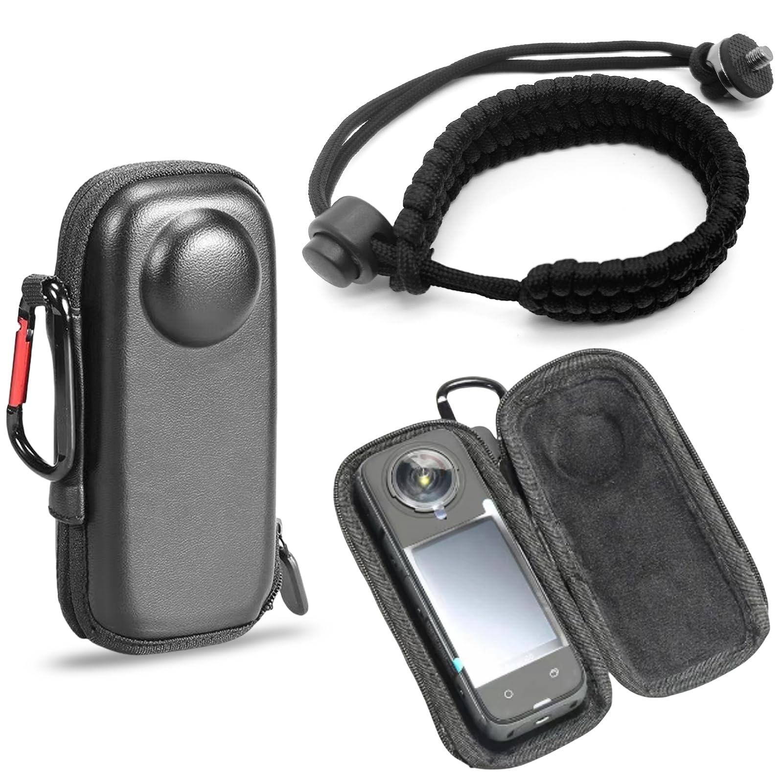 Carry Case for Insta360 X5/X4 Accessories, Protective Portable Bag with Insta 360 X5/X4 Camera Wrist Strap Lanyard