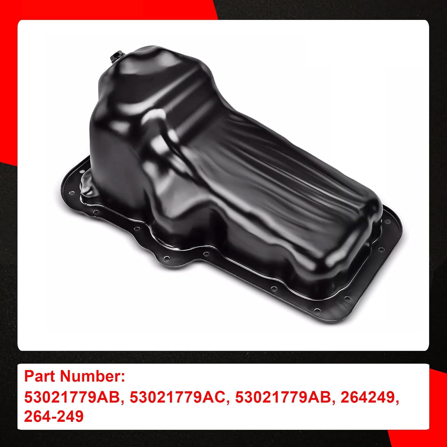 264-249 Engine Oil Pan Sump with Drain Plug Compatible with Dodge Ram 1500 2002-2012 Durango 2004-2005 Dakota 2004-2005 Nitro 2007-2012 Jeep Liberty 2002-2012 Replace 53021779AC
