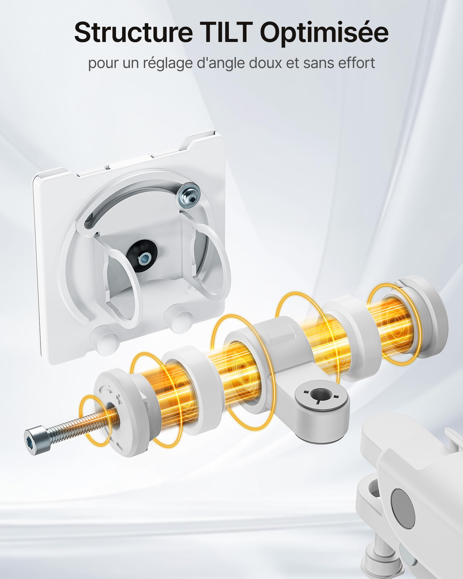 monTEK Bras Ecran PC17 à 57", avec Colonne, VESA75/100, Charge Max 27Kg