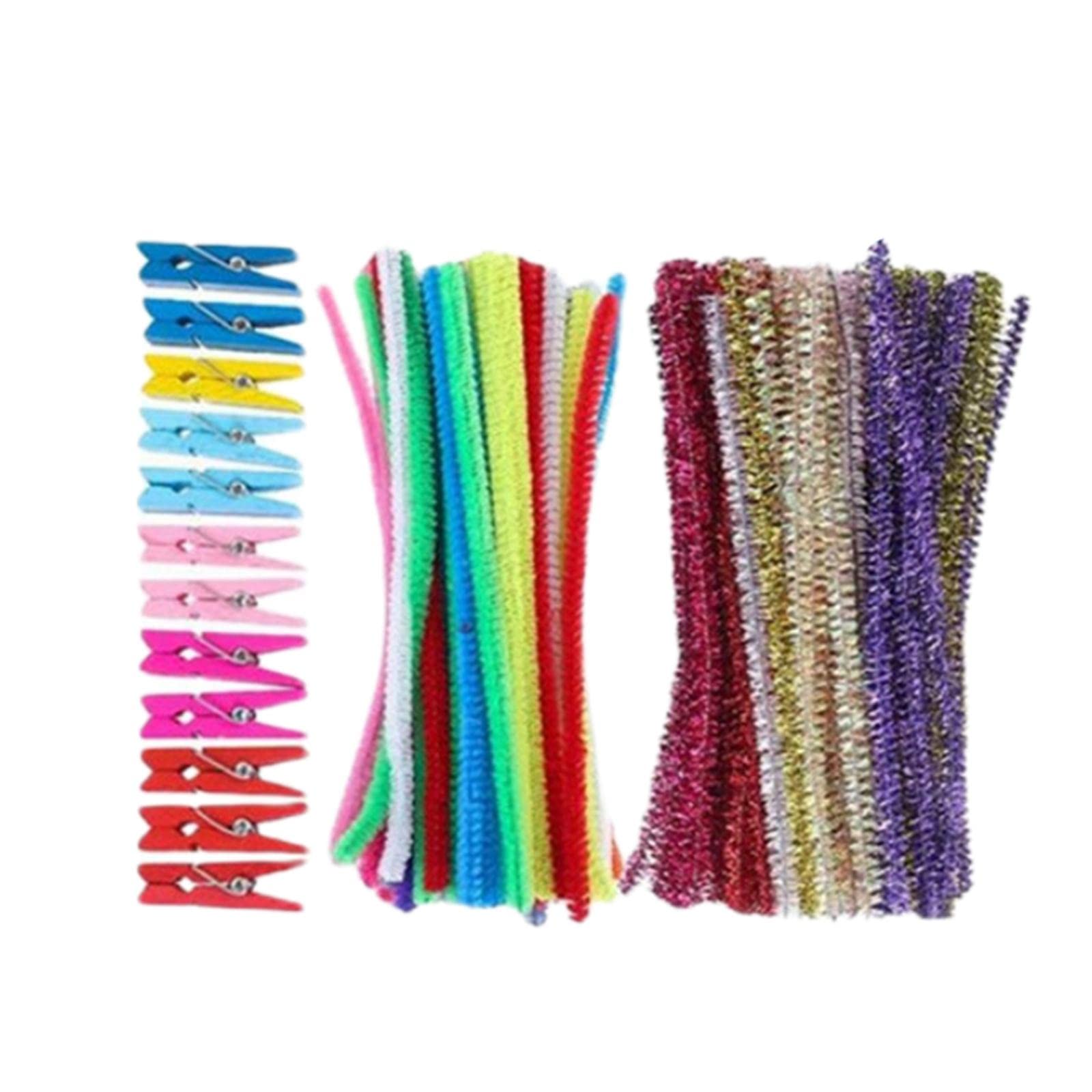 Qianly 1200 Stück Bastelset DIY Bastelmaterial Kinder Handarbeitsset Kreativset Kunsthandwerk Aus Plüsch für Talentförderung Heimdekoration, Mehrfarbig