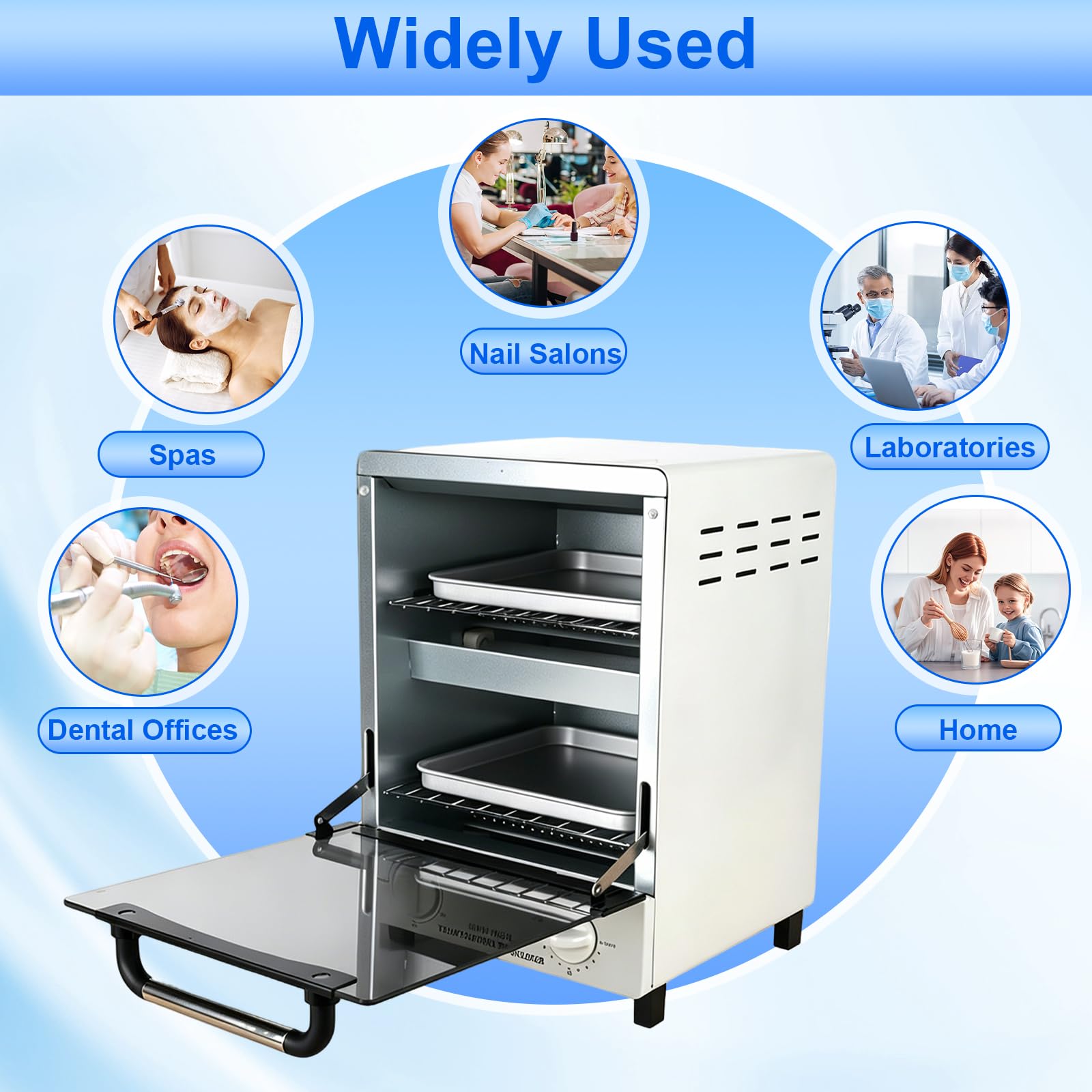 12L Autoklav Sterilisator, 1000W Doppel-Infrarot Trockenerhitzer mit 30 Min Timer & 250 °C Temperaturregelung, Heißluftsterilisator für Nagelwerkzeuge, Dental, Medizin, Kosmetik & Studio