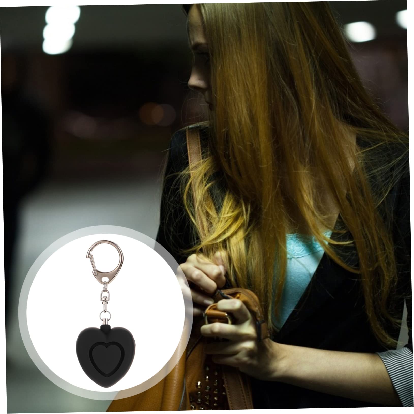 4 Piezas Sirena Anti Llaveros Ataque para Alarma De Llavero De Corazón Emergencia Dispositivo De Alerta Sos Alarma De Seguridad Personal En Forma De Corazón Black El Plastico