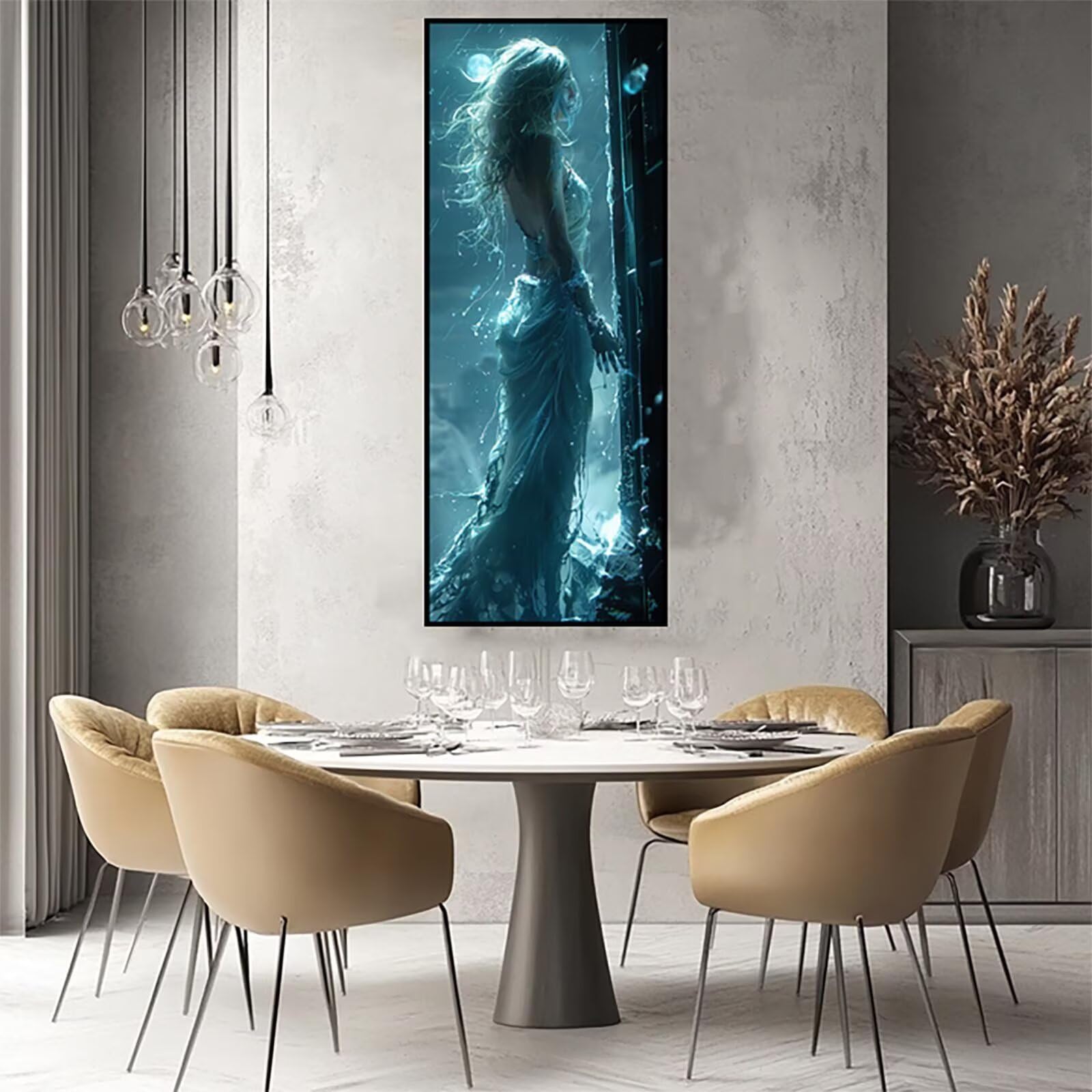 Diament Malarstwo Dorośli Kobiety Diamenty Malowanie Numerami Abstrakcyjne, Diamentowe Malowanie DIY Dorośli Zestaw Haft Krzyżowy, Diamentowe Rysunki Dekoracja Ścienna 70 x 180 cm Model-18590