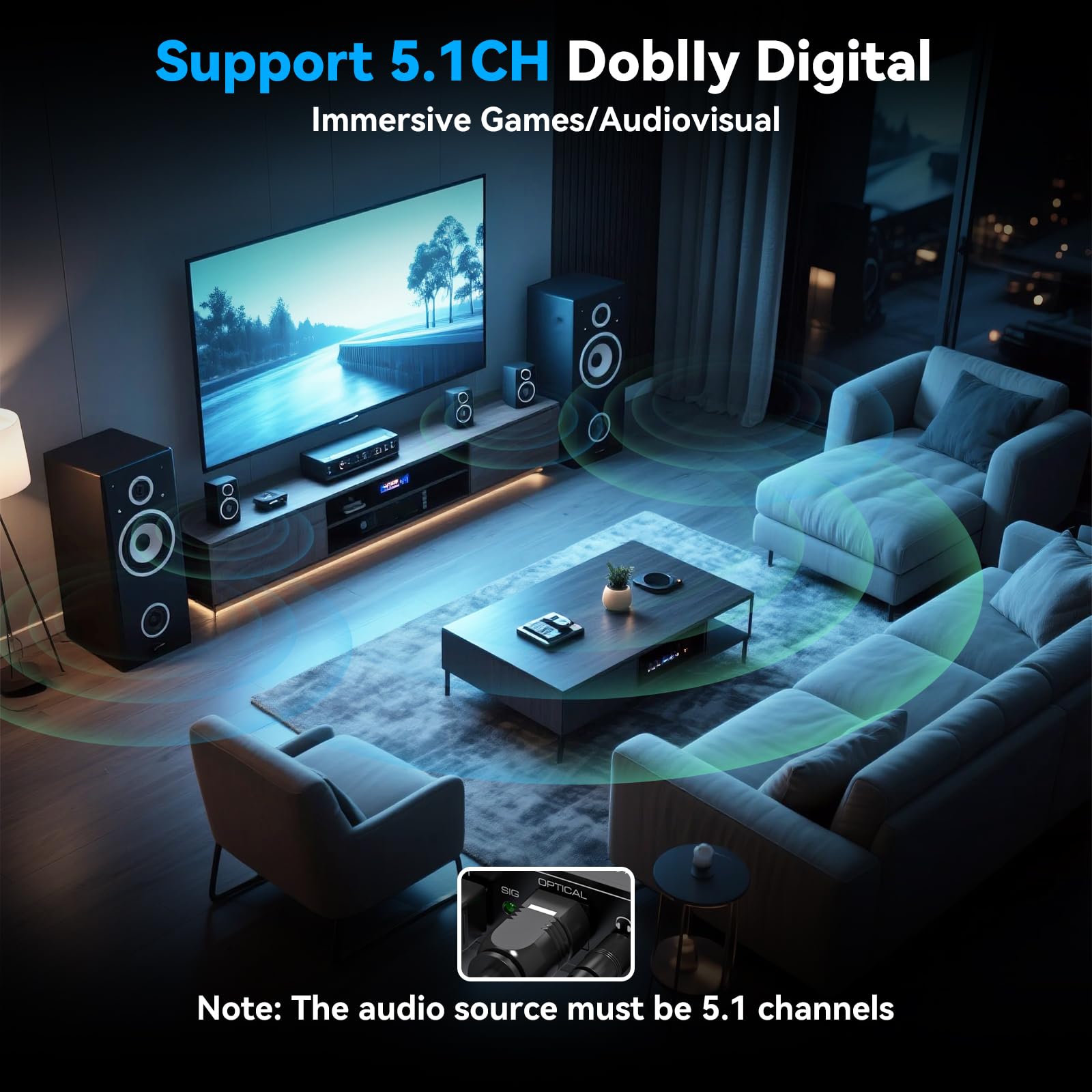 VEDINDUST HDMI ARC Audio Extractor 4K60Hz HDMI Optisch Adapter auf 3.5MM Converter Splitter Mit ARC-Funktion SPDIF TOSLINK Optical und 3,5MM Stereo-Audioausgang Unterstützt LPCM 7.1/DTS/DSD