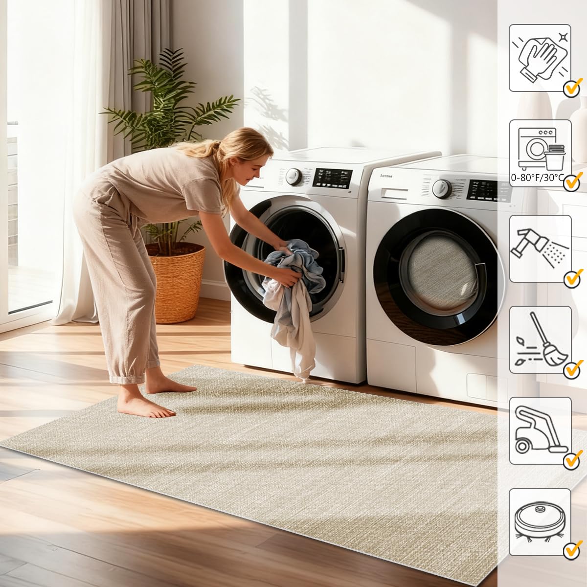 Läufer Teppich Flur 90 x 400 cm Küchenläufer rutschfeste Teppichläufer Flur Waschbar Küchenmatte Flurteppich Küchenteppich Fußmatte Groß Schmutzfangmatte Innen Teppich Läufer für Küche