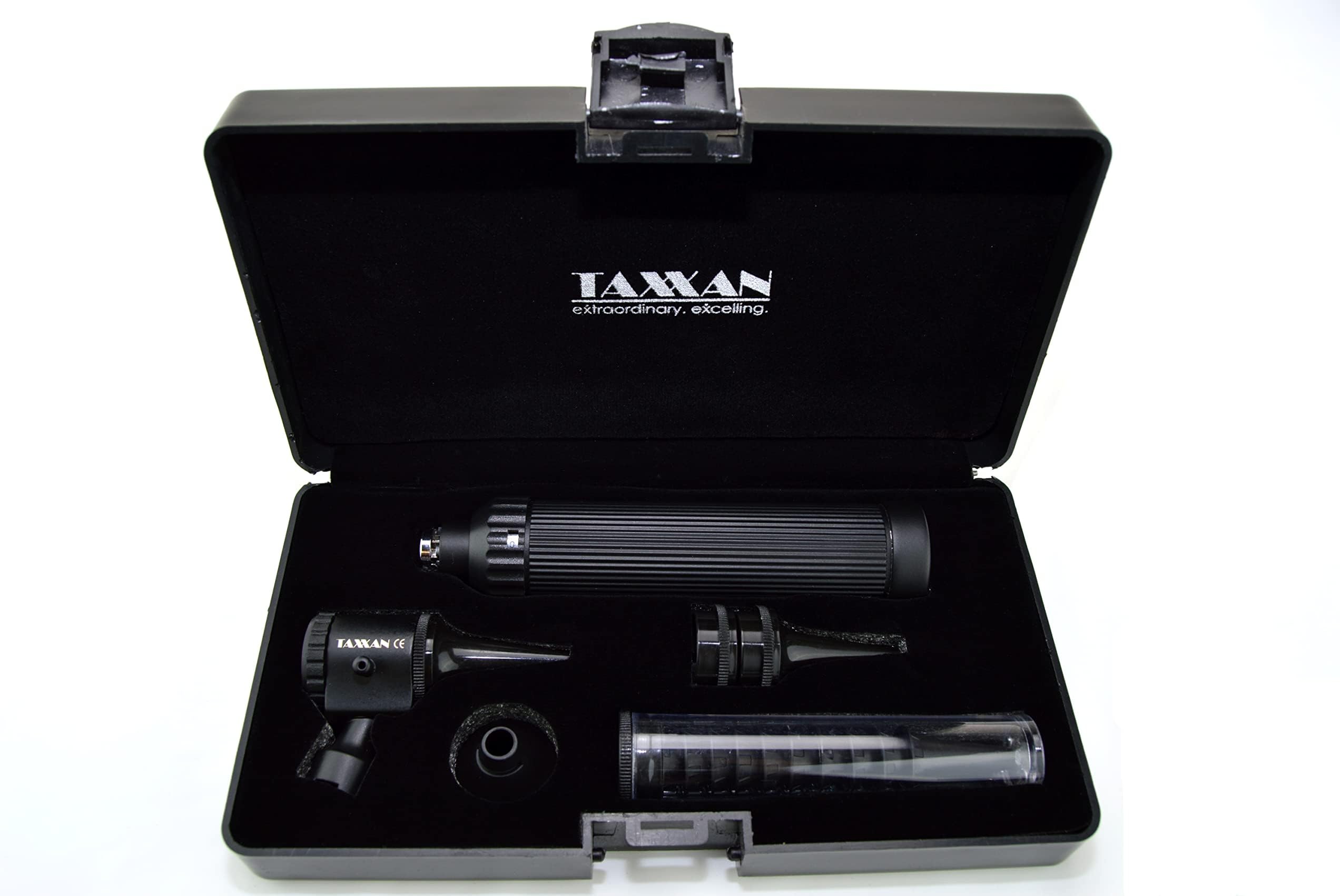 Black Otoscope ENT Diagnostic Set with Metal Adapter to USE Standard Disposable Speculum