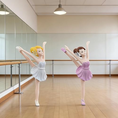Miniatura 5 de HYSTYLE 4 piezas de figuras bailarinas bailarinas para niña, decoración de pastel de bailarina para decoración de tartas
