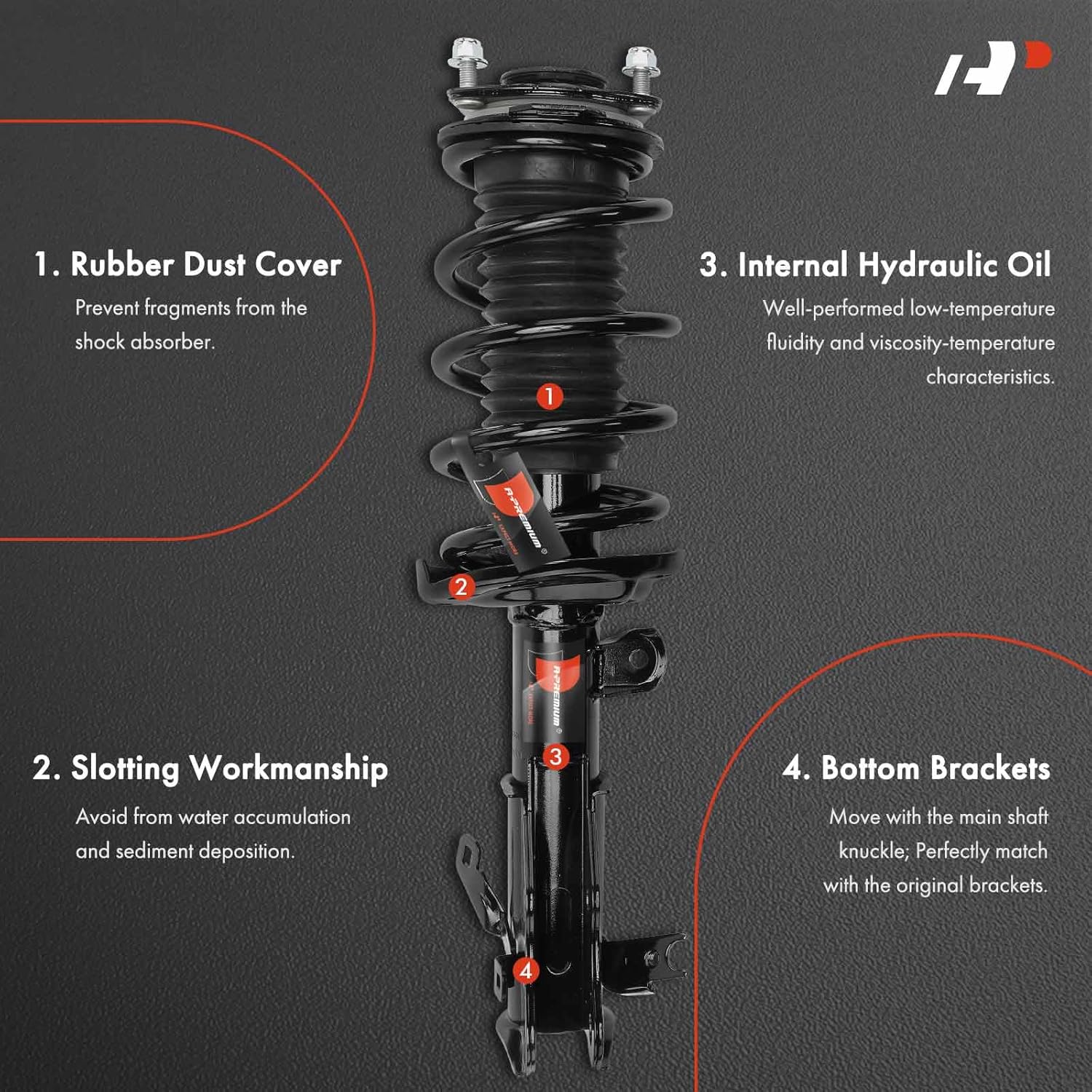 A-Premium Front Complete Strut and Coil Spring Assembly Compatible with Acura ILX 2013 2014 2015 Base, 2-PC Set