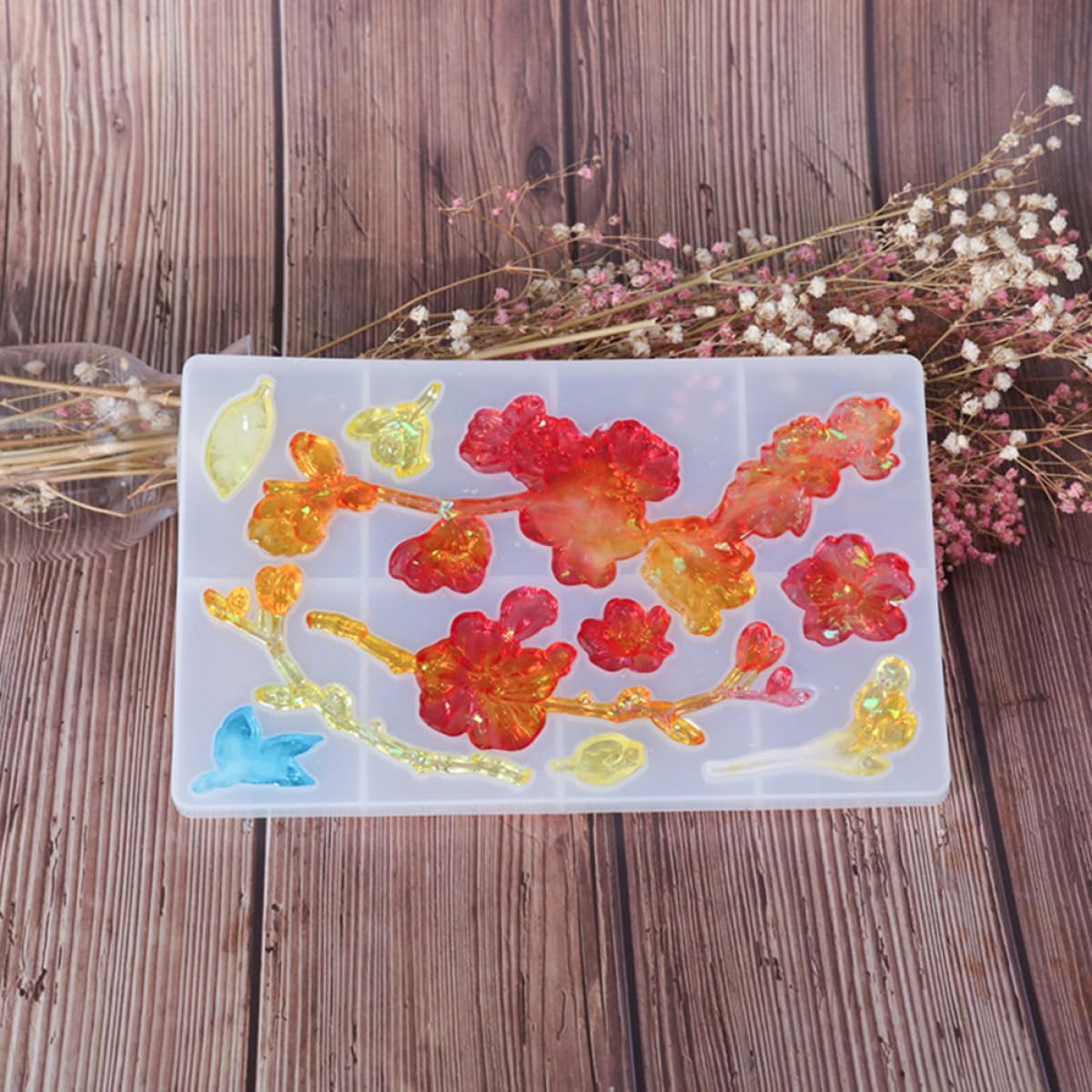 Moule en Silicone Soi-même 4 Pièces pour Fleurs de Magnolia, Non Adhérent et Facile à Nettoyer, pour Projets DIY et Résine Époxy